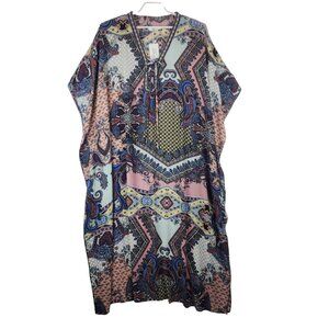 Meaneor Womens Kaftan Dress Beach Cover Up Size 22W Maxi Boho Lounge Wear